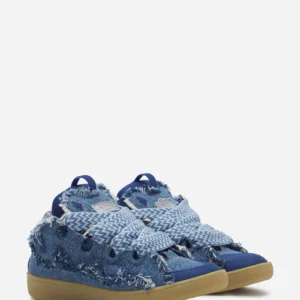 Lanvin Curb Sneakers in Denim Navy Blue