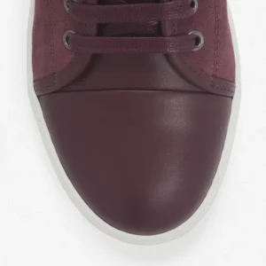 Lanvin DBB1 Leather and Suede Sneakers – Dark Red