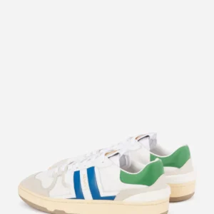 Lanvin Leather Clay Low Top Sneakers – White/Blue