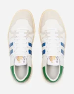 Lanvin Leather Clay Low Top Sneakers – White/Blue