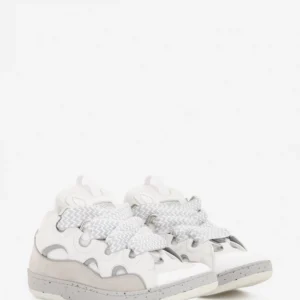 Lanvin Leather Curb Sneaker – White