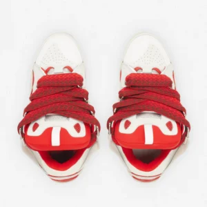 Lanvin Leather Curb Sneakers – Red