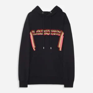 Oversized Embroidered Lanvin Curb Lace Hoodie – BLACK